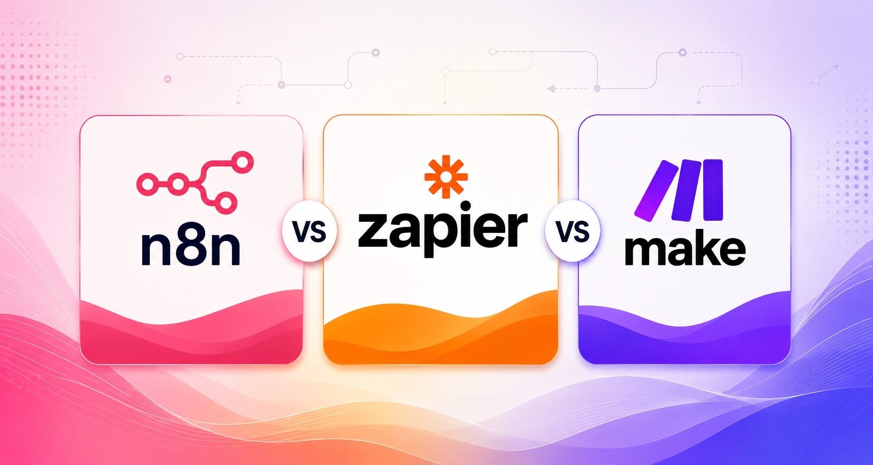 n8n vs Zapier vs Make platform logos side by side